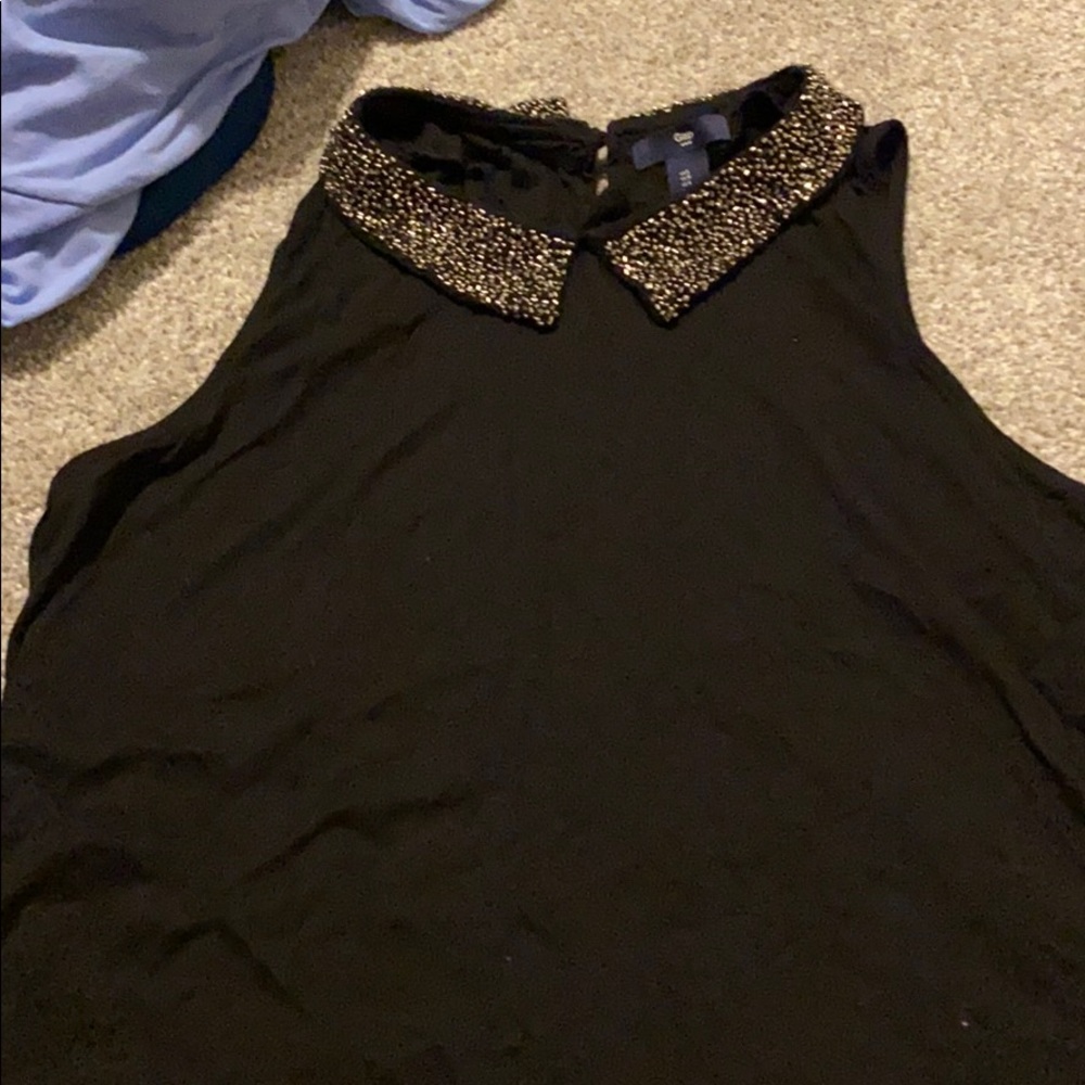 Beaded collar tank top